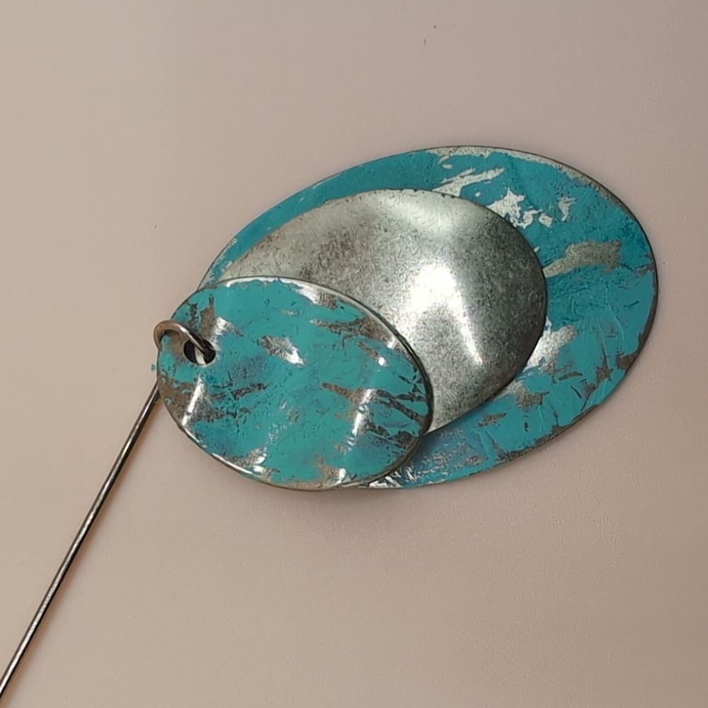 LAURA ASHLEY Metallic Gold & Turquoise Metal Layered Disc Necklace NWT
